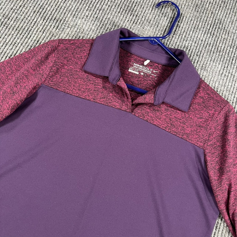 Nike Golf Tour Performance Polo Shirt Womens Medium Purple 1/2 Sleeve Outdoor